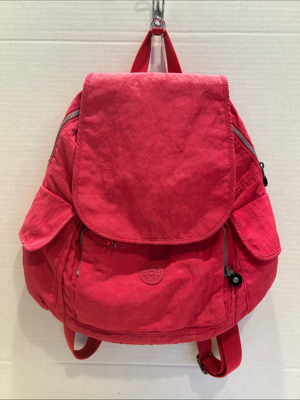 KIPLING Hot Pink Women's Casual Backpack Bag Multi Compartments